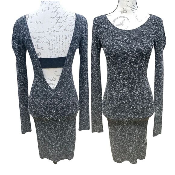 A/X Armani Exchange Gray Open Back Italian Yarn Sweater Dress Size M - Picture 1 of 7